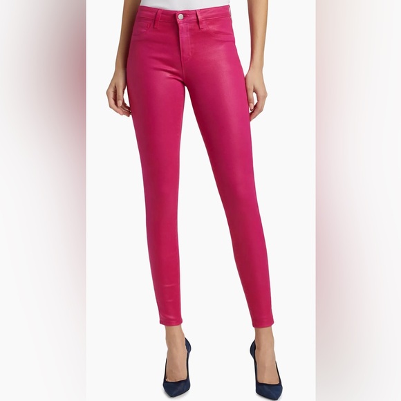 NWT L’AGENCE Margot HR Coated Rose Skinny Jeans,Size-30 - Picture 3 of 17